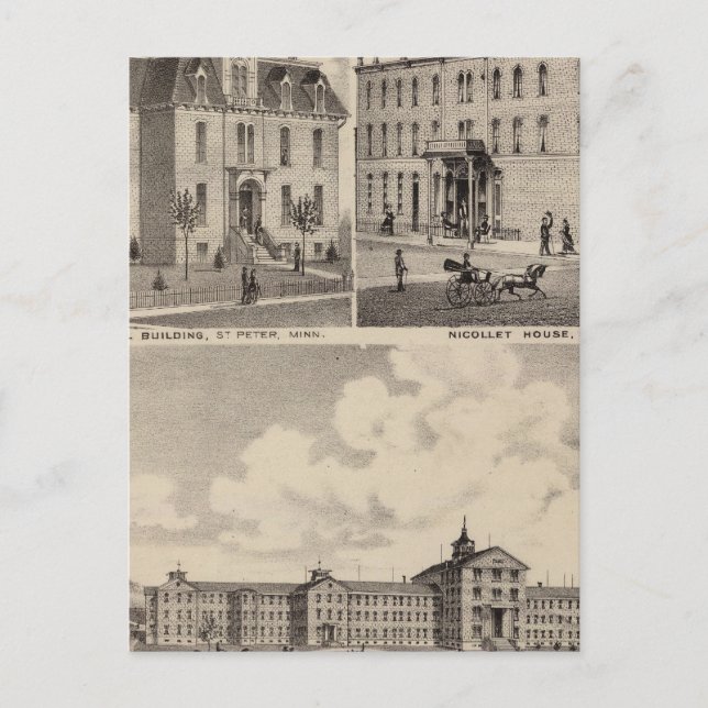 Postal Hospital demente, edificio de escuelas públicas, M (Anverso)