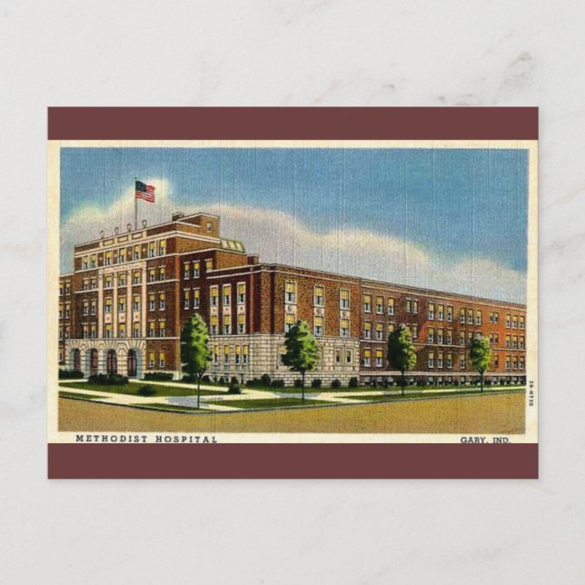 Postal Hospital Metodista Viejo en Gary, Indiana (Anverso)