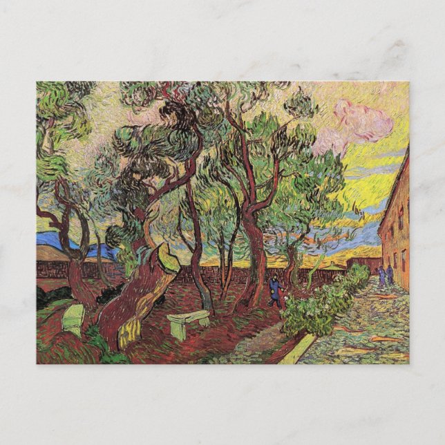 Postal Hospital Saint Paul y Jardín por Vincent van Gogh (Anverso)