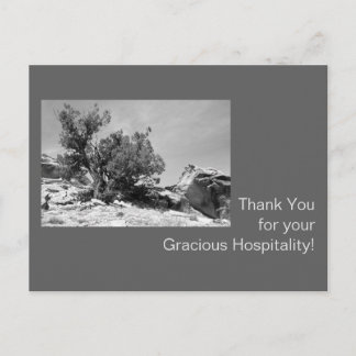 Postal Hospitalidad en blanco y negro gracias