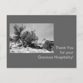 Postal Hospitalidad en blanco y negro gracias