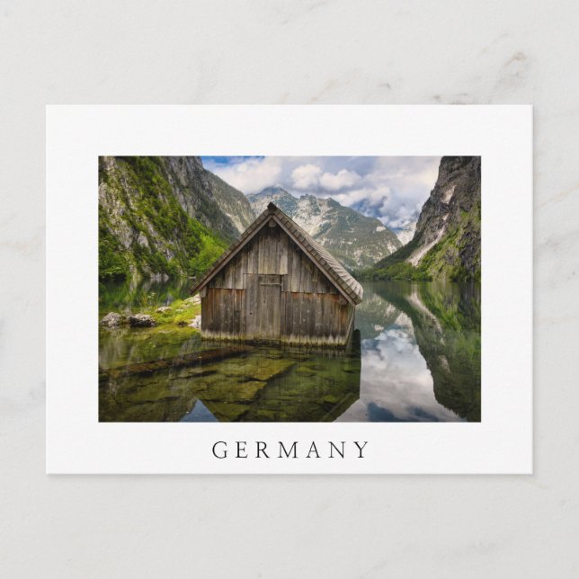 Postal Hostal en el lago Obersee en los Alpes de Alemania (Anverso)