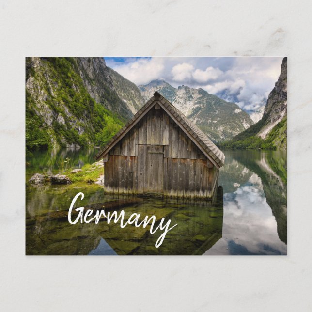Postal Hostal en el lago Obersee en los Alpes de Alemania (Anverso)