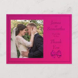 Postal Hot Pink Satin Bow - Gracias