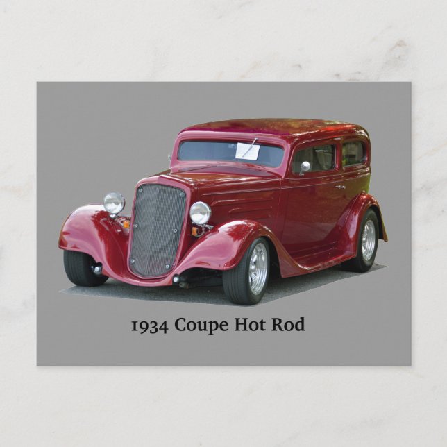 Postal Hot Rod de Coupe personalizado de 1934 (Anverso)