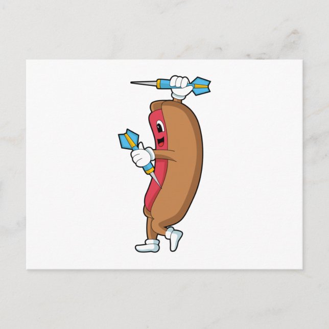 Postal Hotdog en Dardos con Dardo.PNG (Anverso)