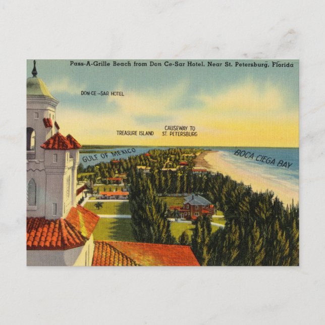Postal Hotel and Travel Guide, San Petersburgo, Florida (Anverso)