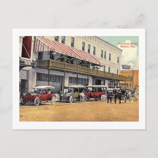 Postal Hotel Biscayne, Miami, Florida Vintage (Anverso)