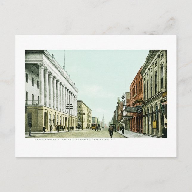 Postal Hotel Charleston y Meeting Street, Charleston, SC (Anverso)