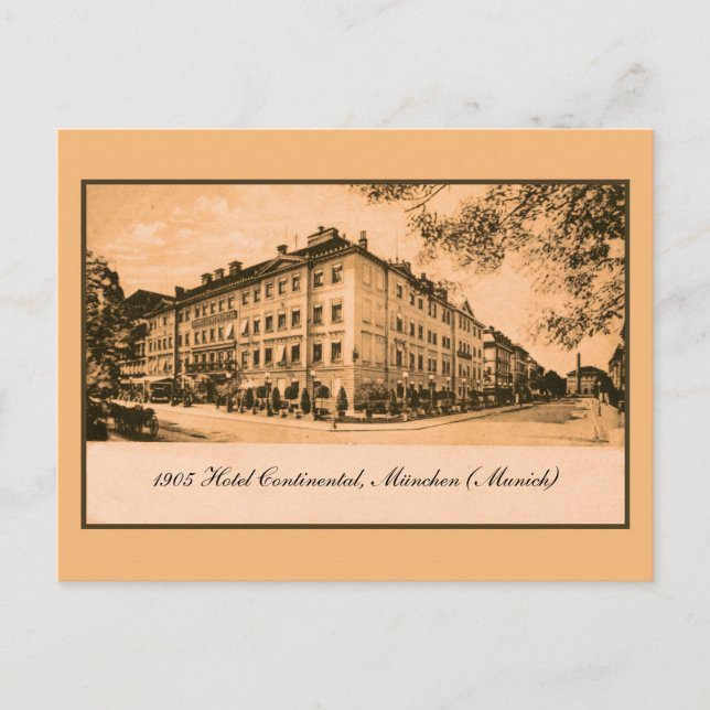 Postal Hotel Continental Munich Alemania 1905 (Anverso)