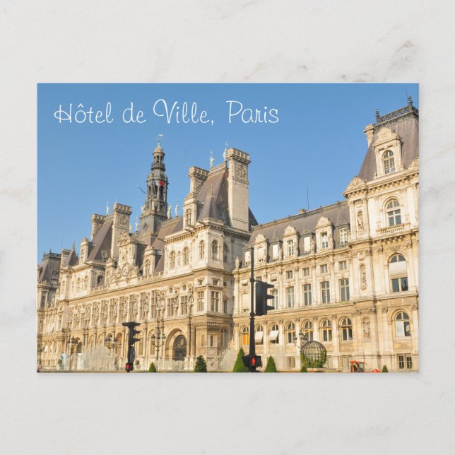 Postal Hotel de Ville en París, Francia (Anverso)