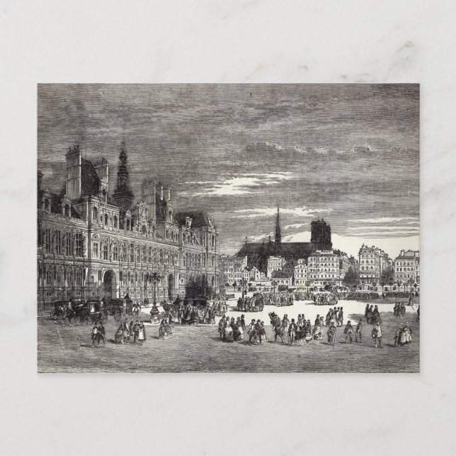 Postal Hotel de Ville, París, 1847 (Anverso)