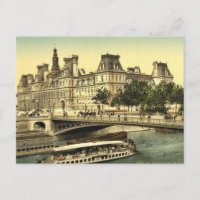 Hotel de ville, París, Francia Classic Photochrom