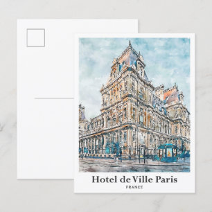 Postal Hotel de Ville París Trayectoria de agua
