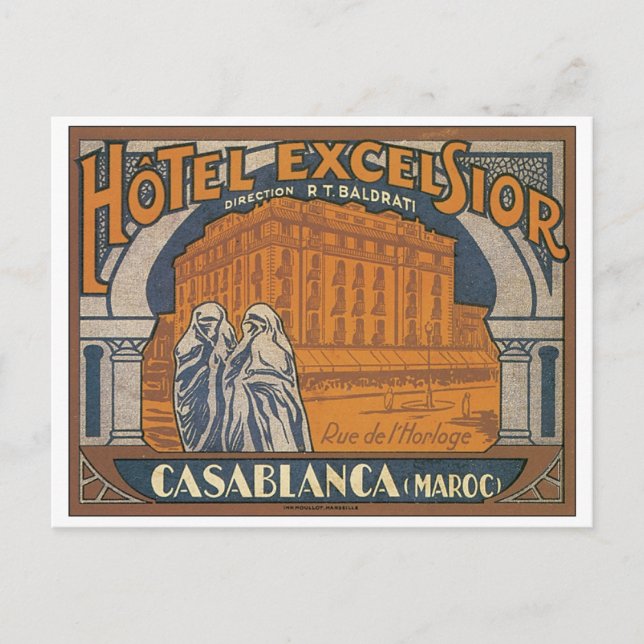 Postal Hotel Excelsior Casablanca (Anverso)