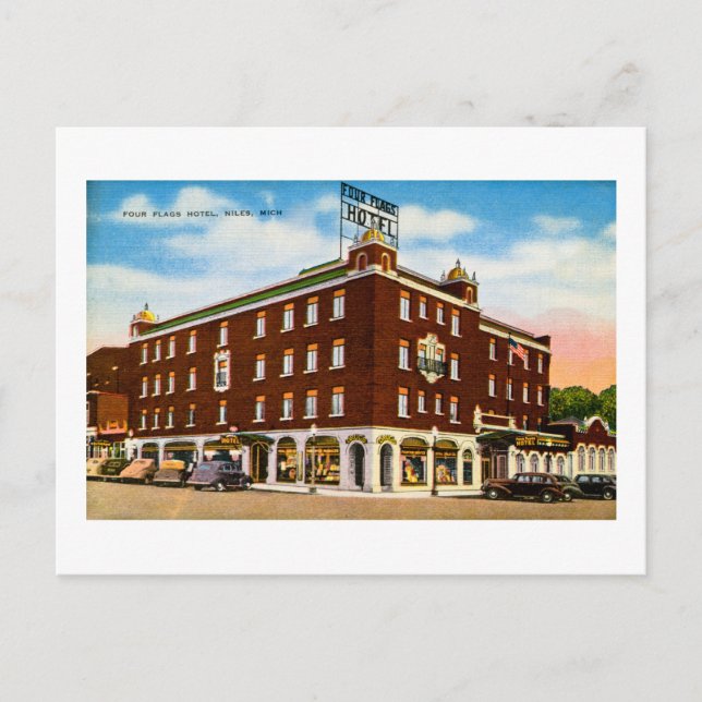 Postal Hotel Four Flags, Niles, Michigan (Anverso)