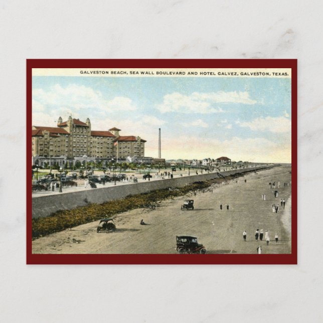 Postal Hotel Galvez, Galveston, Texas 1924 Vintage (Anverso)