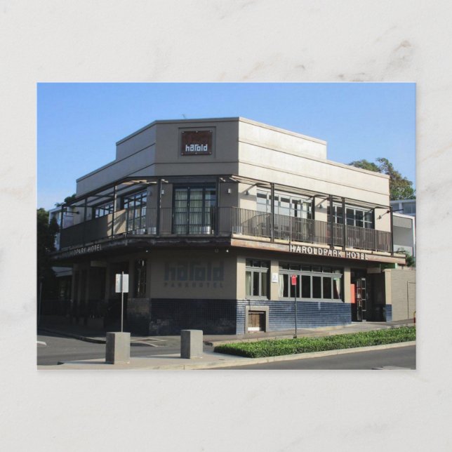 Postal Hotel Harold Park en Glebe Postcard (Anverso)