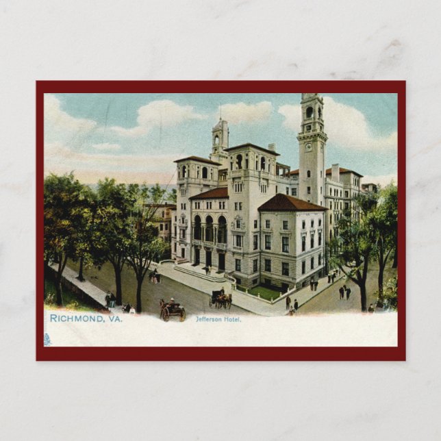 Postal Hotel Jefferson, Richmond, VA Vintage (Anverso)