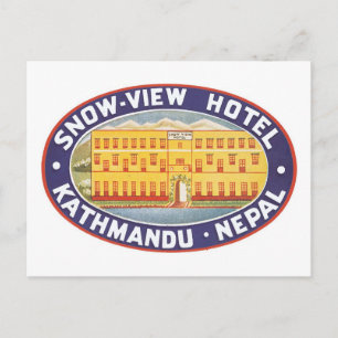 Postal Hotel Kathmandu Nepal con vistas a la nieve
