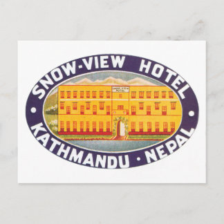 Postal Hotel Kathmandu Nepal con vistas a la nieve