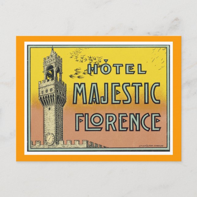 Postal Hotel Majestic Florencia (Anverso)