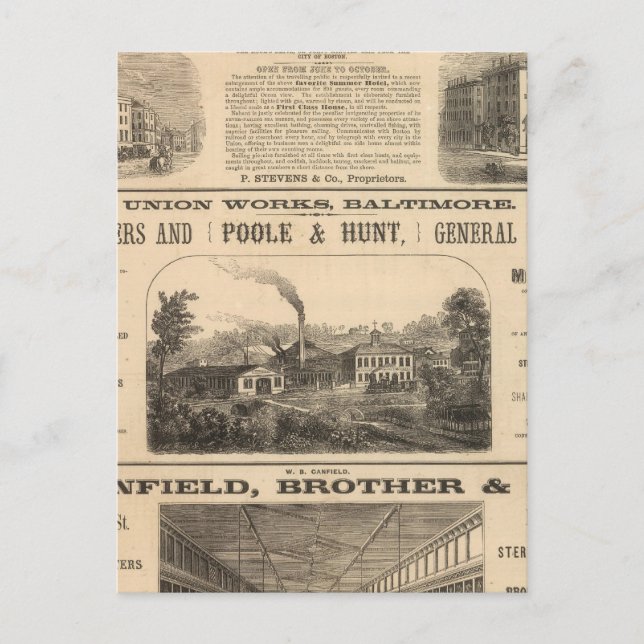 Postal Hotel Nahant House en Tremont House, Boston (Anverso)