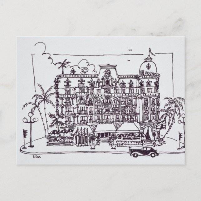 Postal Hotel Negresco Promenade Inglés | Niza, Francia (Anverso)