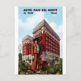 Postal Hotel Paso Del Norte El Paso, Texas Vintage Travel