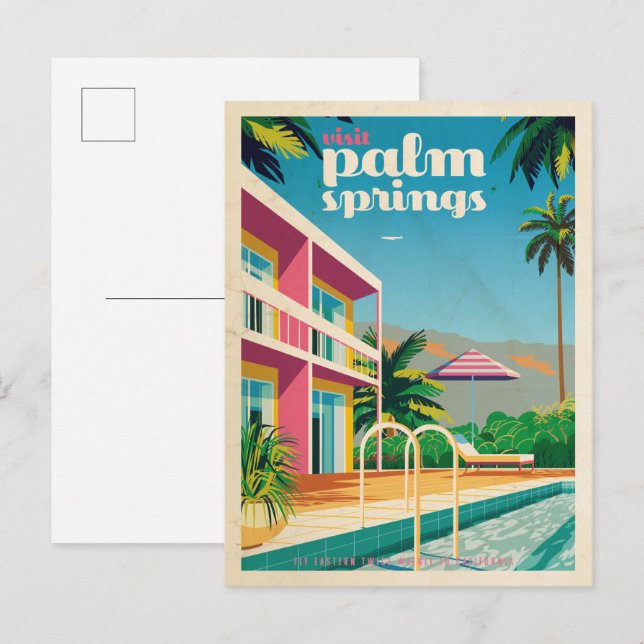 Postal Hotel Retro Palm Springs (Anverso / Reverso)