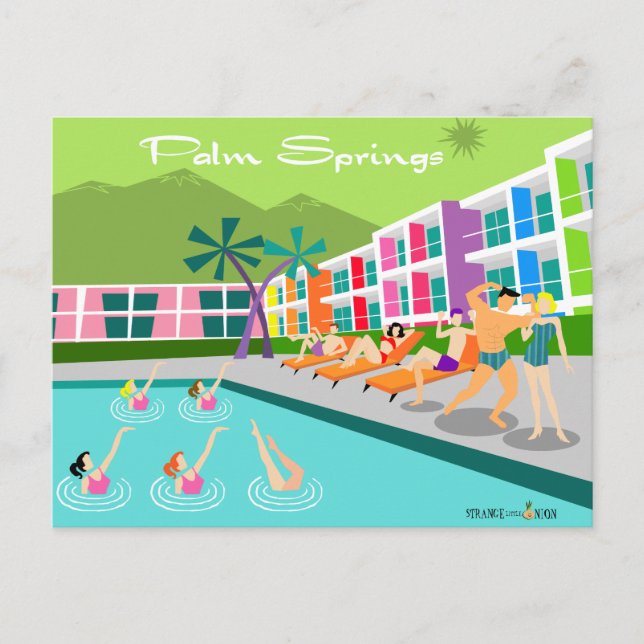 Postal Hotel Retro Palm Springs Postcard (Anverso)