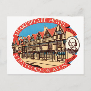 Postal Hotel Shakespeare, Stratford en la etiqueta de equ