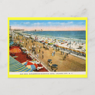 Postal Hotel Sun Deck, Atlantic City NJ Vintage
