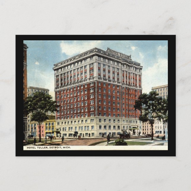 Postal Hotel Tuller, Detroit 1917 Vintage (Anverso)