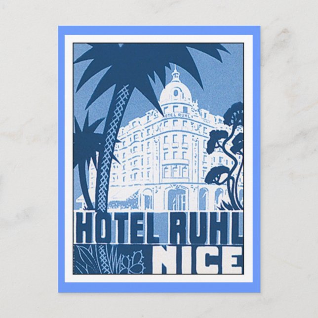 Postal Hotel Vintage Nice France (Anverso)
