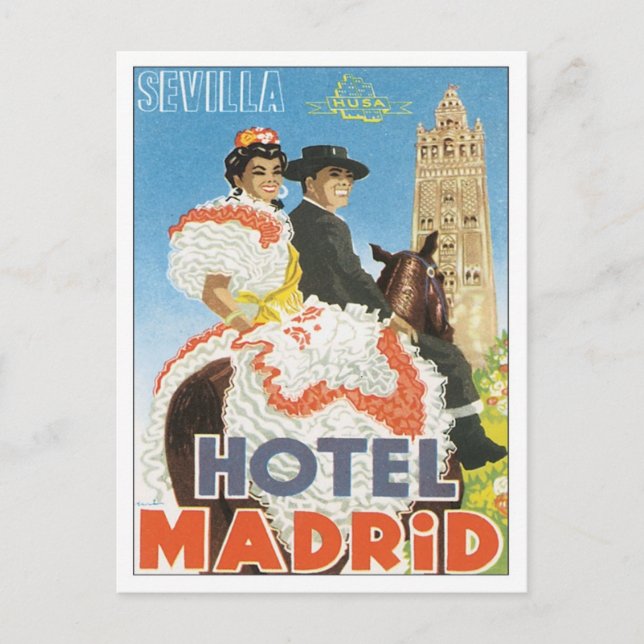 Postal Hotel Vintage Sevilla España (Anverso)