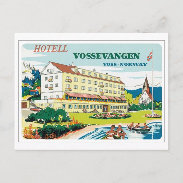 Postal Hotel Vossevangen, Voss Noruega (Anverso)