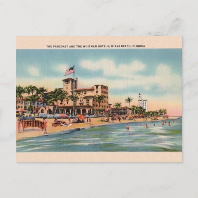 Postal Hoteles en Miami Postcard (Anverso)