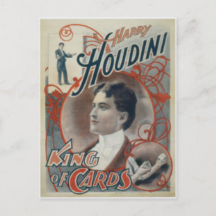 Postal Houdini, anuncio de la vendimia del rey de la tarj