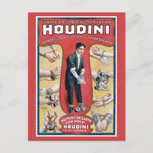 Postal Houdini ~ Artista de escape de esposas venecianas (Anverso)