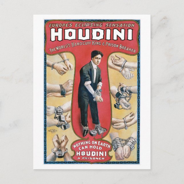 Postal Houdini ~ Artista de escape de esposas venecianas (Anverso)