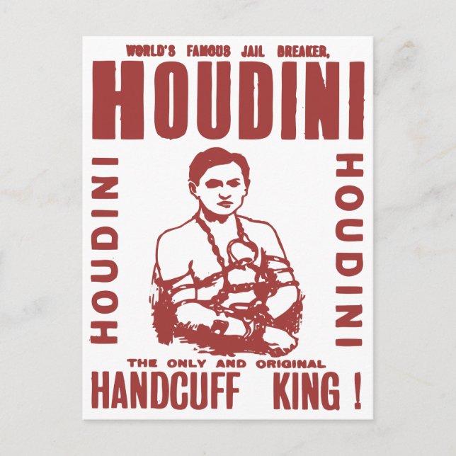 Postal Houdini el rey de las esposas (Anverso)