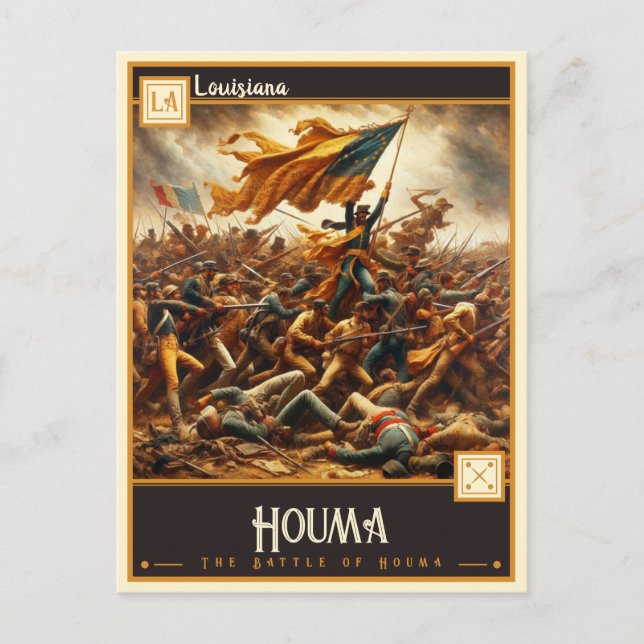 Postal Houma, Luisiana | Vintage (Anverso)