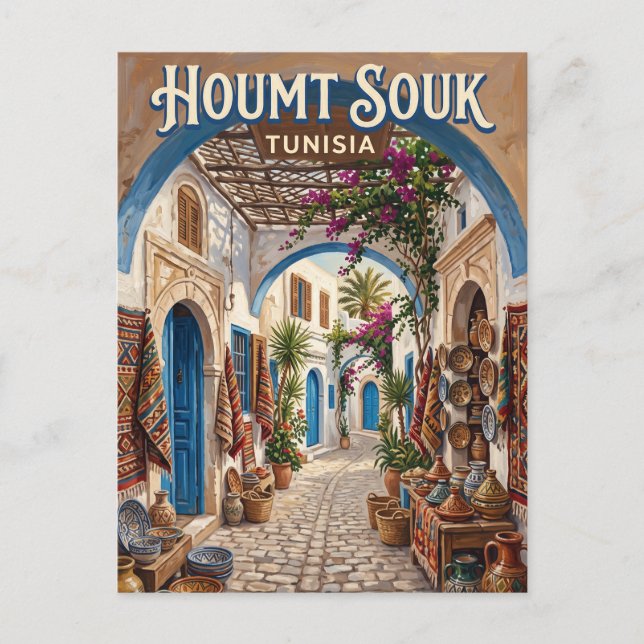 Postal Houmt Souk Túnez (Anverso)