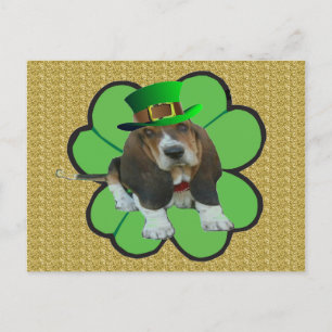 Postal Hound de postas en Basset feliz Día de San Patrici