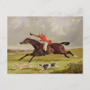 Postal Hounds motivador, 1839 (aceite en el panel)