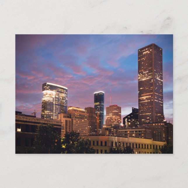 Postal Houston de noche (Anverso)