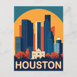 Postal Houston, edificios reconocibles, viajes