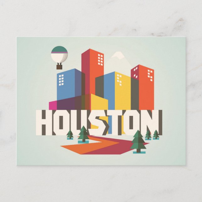 Postal Houston, Texas | Diseño de Cityscape (Anverso)