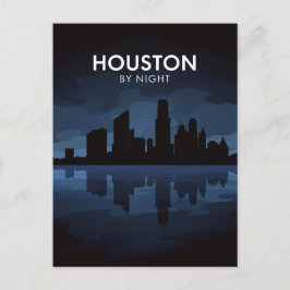 Postal Houston Texas: Skyline By Night